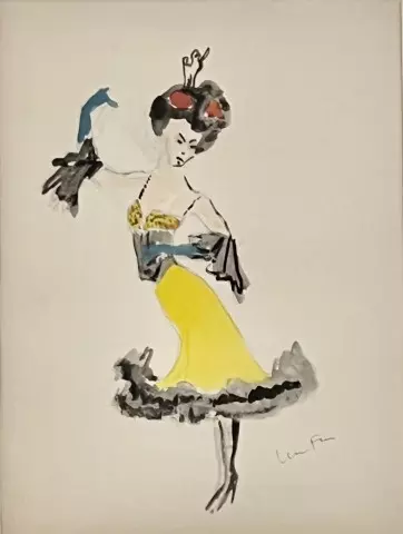 Leonor Fini, danseuse, gouache