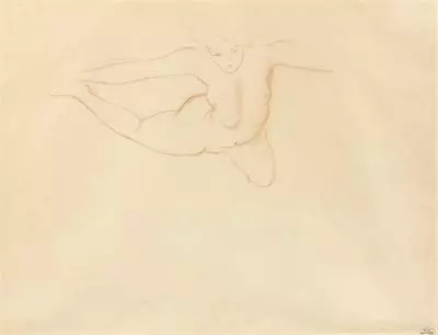 André Derain, nu dans le Ciel, dessin