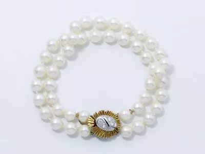 Bracelet deux rangs de perles