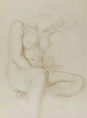 Charles Despiau, femme nue, dessin sanguine