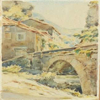 Henri Lebasque, pont, aquarelle
