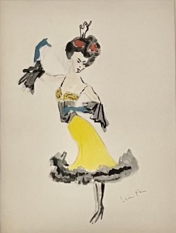 Leonor Fini, danseuse, gouache