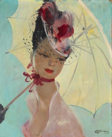 jean-gabriel-domergue-élégante-à-l'ombrelle-expertisez