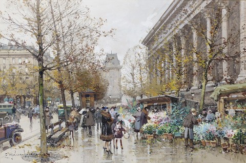 Eugene-Galien-Laloue-Paris-Le-marche-aux-fleurs