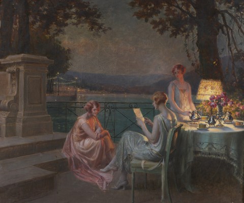 Delphin Enjolras, la lettre, huile sur toile