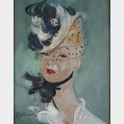 jean-gabriel-domergue-jeune-femme-voilette-tableau