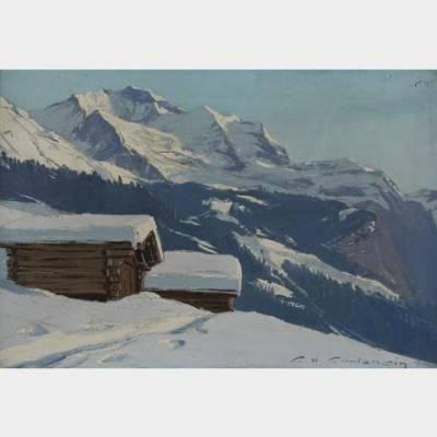 wengen-en-hiver-tableau-charles-contencin-expertisez