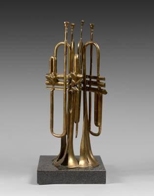 Arman, trompettes découpées, sculpture en bronze