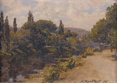 Alexandre Roubtzoff, paysage à Croissy, tableau