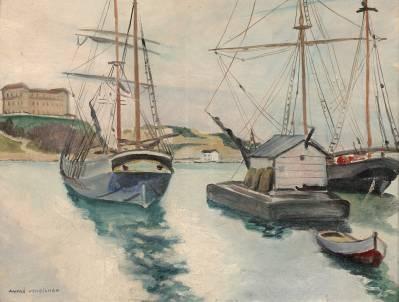 André Verdilhan, bateaux au port, vente aux enchères