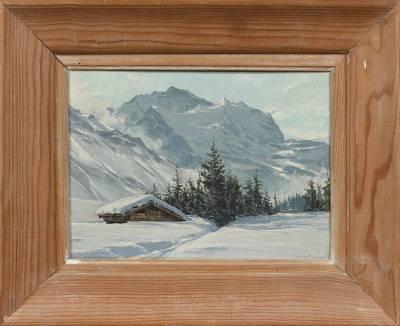 Charles Contencin, neige à Wengen, tableau