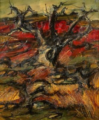 Franz Priking, tableau, Arbres rouges, vente aux enchères