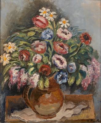 Isaac Pailes, bouquet fleuri, tableau