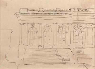 Jean Dufy, le Trianon, dessin