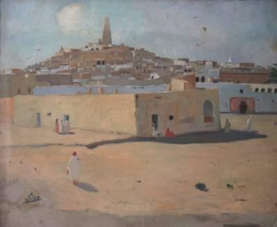 Gustave Lino, ville du Maghreb, huile