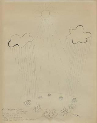 Léopold Survage, ne plaignons pas les nuages, dessin