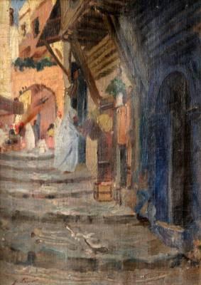 Gustave Lino, la Kasbah, huile