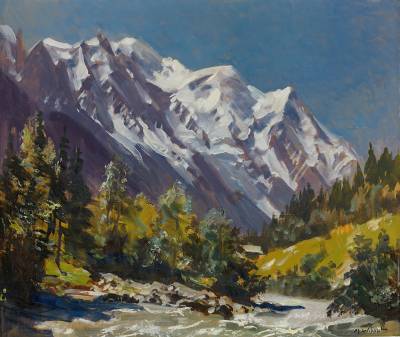 Marcel Wibault, Le Mont Blanc vue d'Argentières, tableau