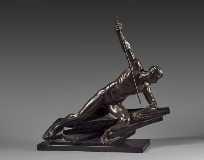 Maurice Guiraud Rivière, bronze, le pêcheur