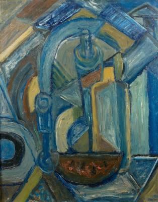 Nicoals Issaiev, nature morte bleue, tableau