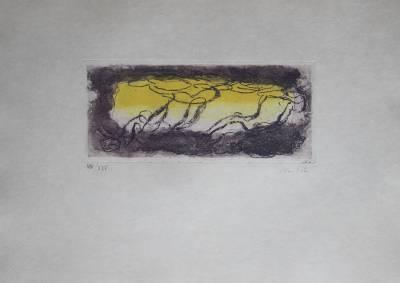 Jean Fautrier, paysage jaune et violet, expertisez.com
