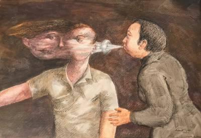 Roland Topor, le souffle, tableau