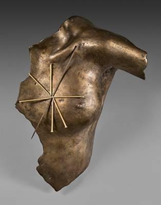 Takis, Magnetic Evidence, sculpture bronze doré