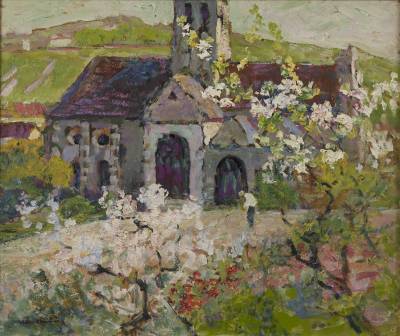 église-printemps-charreton-tableau