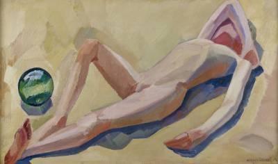 William Scharff, reclining boy, tableau