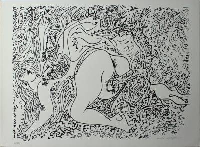 André Masson, lithographie, scène érotique