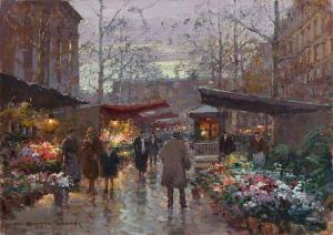 Edouard Cortès, marché aux fleurs, Paris