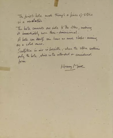 Henry Moore, texte sur la sculpture